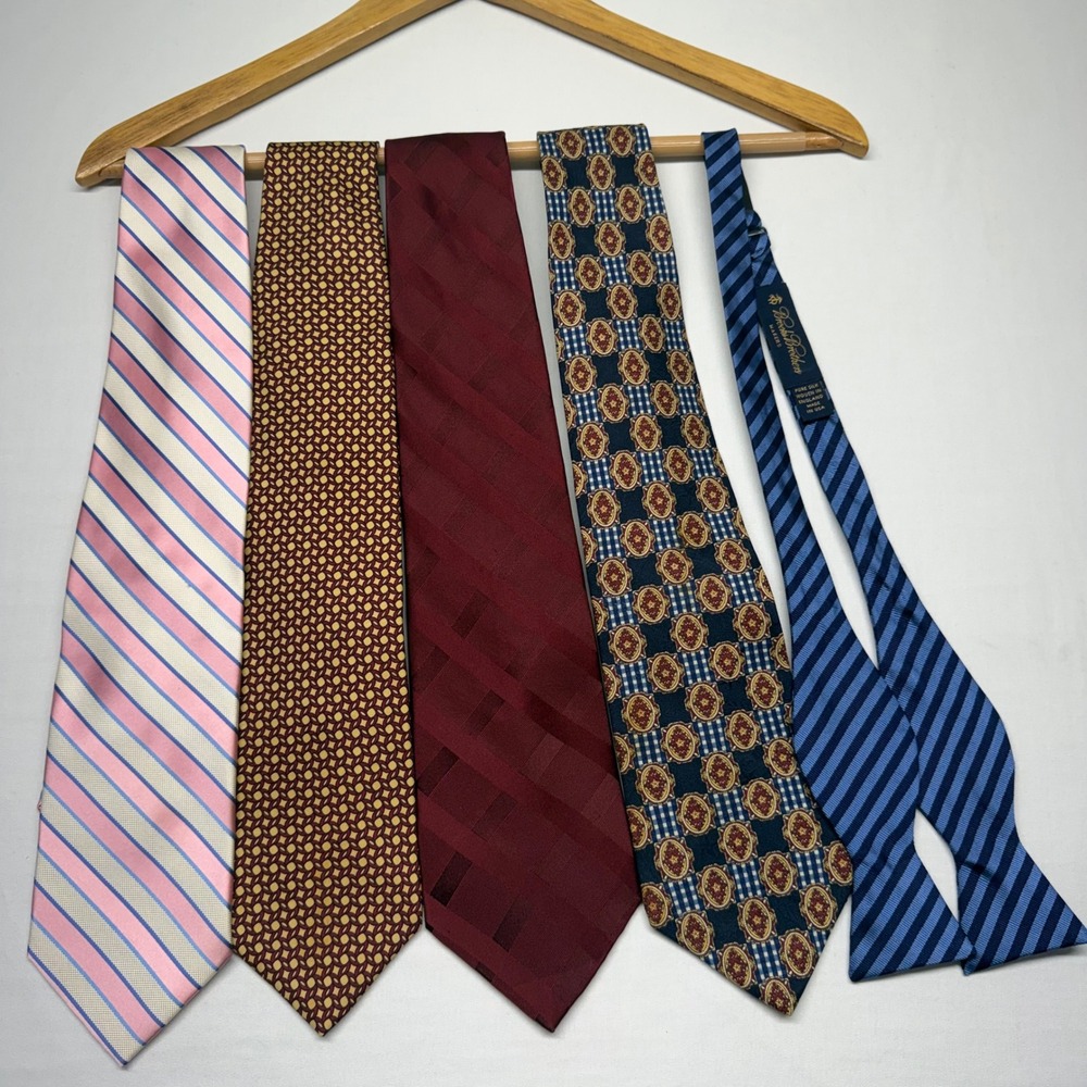 Brooks Brothers Silk Tie Lot Tommy Hilfiger Pronto Uomo Meeting Street Mens